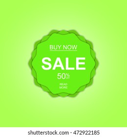 Green sale background. Vector illustration