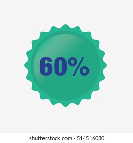 Green Sale Tag 60 Percent Icon