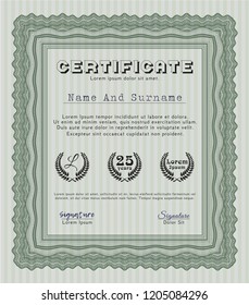 Green Sample Certificate. Complex background. Lovely design. Customizable, Easy to edit and change colors. 