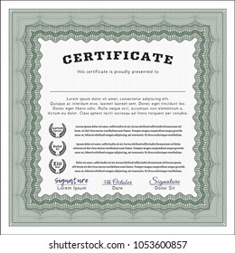  Green Sample certificate or diploma. Vector illustration. Easy to print. Good design. 