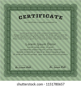 Green Sample Certificate. Good design. With background. Customizable, Easy to edit and change colors. 