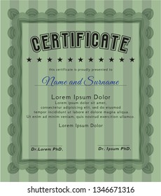 Green Sample Certificate. Modern design. Customizable, Easy to edit and change colors. Easy to print. 