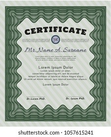 Green Sample Certificate. Money style design. Customizable, Easy to edit and change colors. Easy to print. 