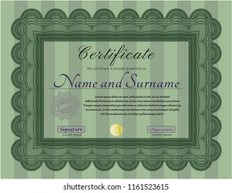 Green Sample Certificate. Sophisticated design. With linear background. Customizable, Easy to edit and change colors. 