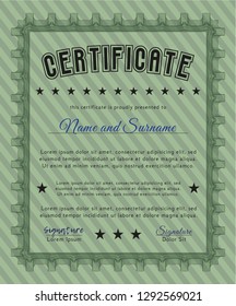 Green Sample Certificate. Sophisticated design. With linear background. Customizable, Easy to edit and change colors. 