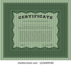 Green Sample Certificate. Superior design. With quality background. Detailed. 