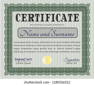 Green Sample Diploma. With background. Customizable, Easy to edit and change colors. Lovely design. 