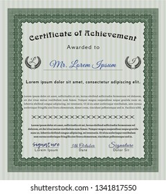 Green Sample Diploma. Customizable, Easy to edit and change colors. With linear background. Lovely design. 