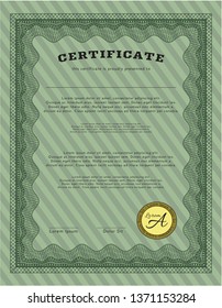 Green Sample Diploma. Customizable, Easy to edit and change colors. With background. Artistry design. 