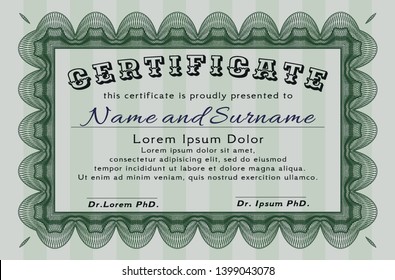 Green Sample Diploma. Customizable, Easy to edit and change colors. Printer friendly. Good design. 