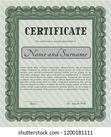 Green Sample Diploma. Excellent design. Customizable, Easy to edit and change colors. Easy to print. 