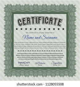 Green Sample Diploma. Money Pattern. Detailed. Easy to print. 