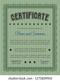 Green Sample Diploma. Money Pattern design. Customizable, Easy to edit and change colors. Printer friendly. 