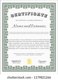Green Sample Diploma. Superior design. Printer friendly. Customizable, Easy to edit and change colors. 