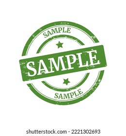 Green sample imprint isolated on white background