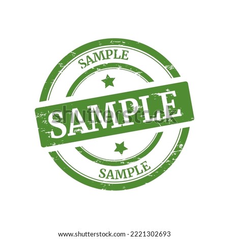 Green sample imprint isolated on white background