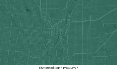 Green San Antonio city area vector background map, streets and water cartography illustration. Widescreen proportion, digital flat design streetmap.