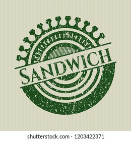 Green Sandwich distress grunge style stamp