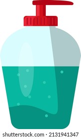 Green sanitary handwash, illustration, vector on a white background.