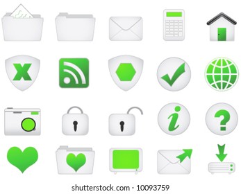Green Satin web icons.  Other colours in my portfolio