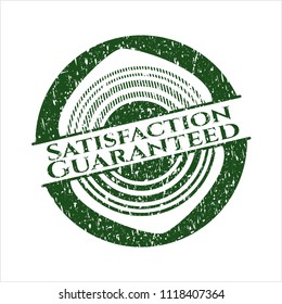 Green Satisfaction Guaranteed rubber grunge seal