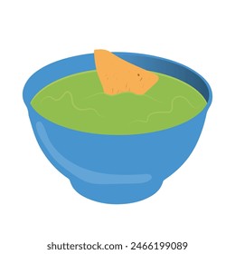Green sauce nachos icon isometric vector. Food restaurant. Baked snack.