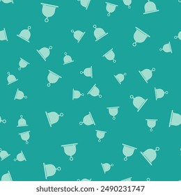 Green Sauna hat icon isolated seamless pattern on green background.  Vector