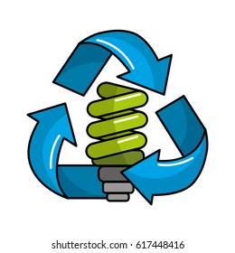 green save bulb with recycling symbol