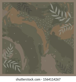 green scarf with abstract pattern design
