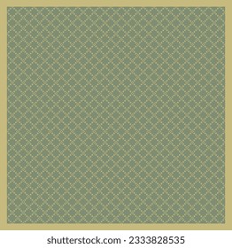 green scarf with beautiful ornament design