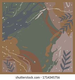 green scarf design with abstract pattern