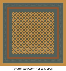green scarf design with ornament pattern 