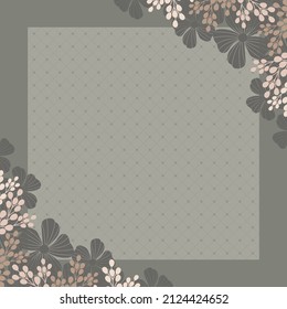 green scarf with flower and ornament pattern design