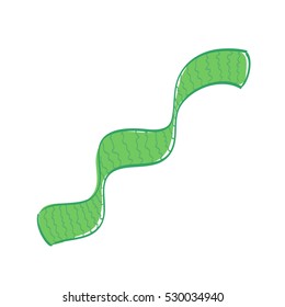 Green scarf on white background. Vector illustration