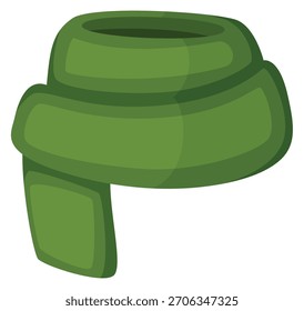Una bufanda verde con una raya blanca