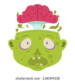Green Scary Zombie Halloween Character Emoticon