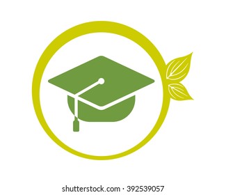 green scholar graduation hat cap headgear image icon