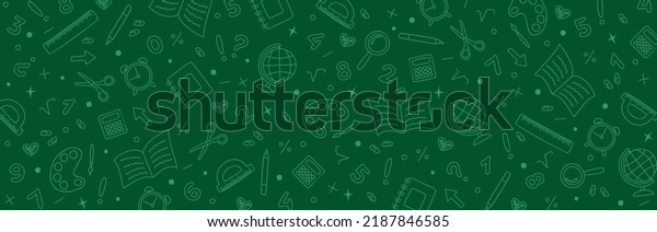 Green School Background Hand Drawn School Stock Vector (Royalty Free ...