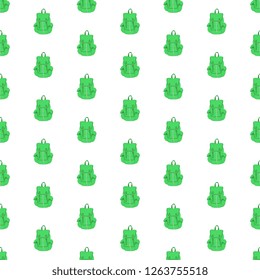 green school backpacks seamless pattern on white background. flat cartoon vector illustration easy to edit and customize. eps 10