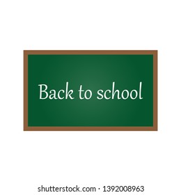 Green school blackboard vector icon on white background, back to school