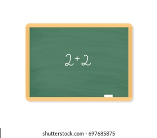 Green school board. Concept education. Back to school. Vector illustration.