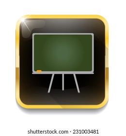 Green School Board With long shadow over app button