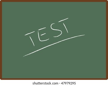 Consejo de la escuela verde con la palabra TEST