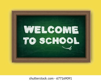  Green school board vector illustration.