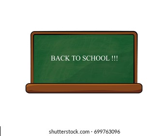 Green school chalkboard background texture with frame vector. 
