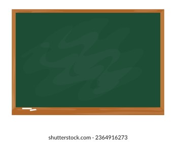 Green school chalkboard in the frame. Blank clasroom blackboard vector