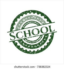 Green School distress rubber grunge texture stamp