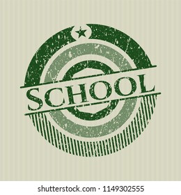 Green School distressed rubber grunge texture seal