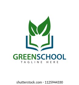 Green School Logo Vector Template Design Illustration