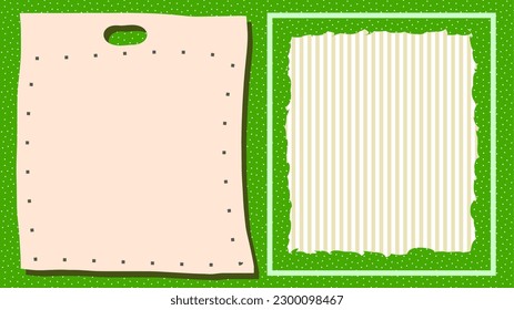 Green school and office presentation background with craft design